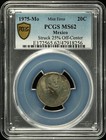 Mexico Mint Error 1975 Mo 20 Centavos Pcgs Ms62 Struck 25  Off Center