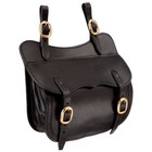 Australian Leather Saddle Pocket - Dark Oil Or Black - 11  X 9  X 4 