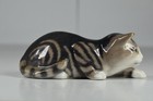Vintage Royal Copenhagen Porcelain Cat Grey Gray Tabby Feline  306 Denmark Stalk