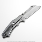 8  Tactical Spring Assisted Open Pocket Knife Cleaver Razor Blade W  Wood Handle