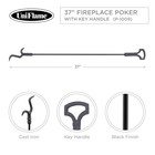 Uniflame  P-1009  37  Black Fireplace Poker With Key Handle