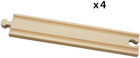 Brio World 33341 - Long Straight Tracks - 4 Piece Wooden Train Tracks For Kids A