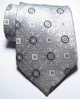 New Classic Dot Silver Gray Black Jacquard Woven 100  Silk Men s Tie Necktie