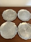Dogwood Cabbage Hammered Aluminum 8 Coasters Vintage Caddy Set