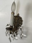 Vintage Antique Of French Empire Brass Crystal  Sconce Wall Light 1960   s