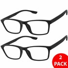 2 Pack  Reading Glasses Mens Womens Reading Glasses Square Frame Readers Unisex