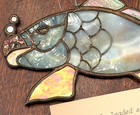 Stunning Koi Stained Glass Window Suncatcher Wall Hanging Artist Signed 2 150
