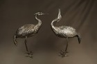 Antique Pasgorcy Spanish 916 Gilt Sterling Silver Herons Pair Ant Hallmark