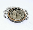 Tear  Drop Shaped Pendant Made From Puerto Rico Us  Coin Ring  With 22 In Chain