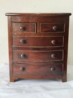 Antique Hepplewhite Bow Front Mahogany Miniature Chest Of Drawers 1820 Dresser