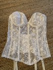 New Carnival 313 Corset Bra Wedding Bridal Dress Formal 32c Boned Garters White