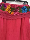 Authentic Mexican Off The Shoulder Floral Embroidered Top Size Small Hot Pink