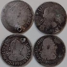 Rare 1 2   1 Real Silver Coin Lot 1779 1794 Carolus Iii   Ferdinand Vii Bolivia 