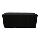 5 Feet Black Tablecloth Fitted Polyester Table Cover Wedding Banquet Event Ta   