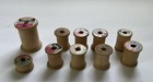 Lot Of 10 Vtg Wooden Sewing Thread Spools Various Sizes Brands Empty Wood Crafts