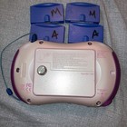 Working Leapfrog Leapster 2 Learning Game System Pink And Purple  4 Cartridges