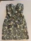 Vtg Tony Bowls Paisley Sequin Mesh Overlay Animal Print Mini Prom Dress 4 Nwt