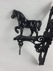 Vintage Heavy Wall Mount Cast Iron Horse Missing Bell Black