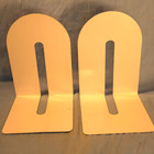 Pair Of Heavy Duty Metal White Bookends