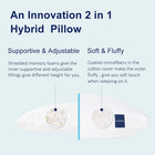 Pillows King Size Set Of 2  Hybrid Shredded Memory Foam Pillow adjustable Loft  