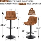 Swivel Bar Stools Set Of 3 Brown Counter Height Bar Stools With Back Adjustable