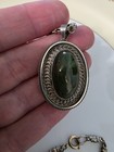 Rare Vintage Israel 935 Silver Eilat Stone Pendant Necklace King Solomons Mine