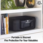 Fireproof Sentry Box Key Lock Important Document Money Safety Storage Chest Box