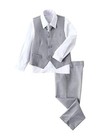 Boys Formal Suits Slim Fit Vest Pant Set For Kids Wedding Tuxedo 7 Years Gray