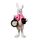 Gentleman Rabbit Clock  Easter Bunny Figurine With Top Hat Cute Home Ornament