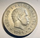 1904 Portuguese India King Carlos I Old Silver 1 Rupia Portugal Coin