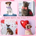  60 Pcss Day Plaid Dog Collar Bow Ties Bulk Heart Print Dog Bowtie Valentine