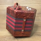 Vintage Concertina Accordian Red Pearl 20 Button Made In Italy  missing Buttons