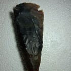 Flint Knapped Stone Point   Blade - Dark Brown - Ownership History N a