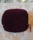 Vintage Antique  Girl Child  Velvet Burgundy Muff And Hat Cap Fur