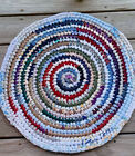 Handmade Crochet Round Multi Colored Spiral 26   Rag Rug