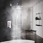 Shower Faucet Set System Rainfall Shower Head Combo W mixer Valve Kit Wall Mount
