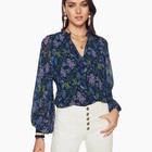Ramy Brook Floral Sheer Peasant Blouse     long Sleeve Boho Luxe Top Size S