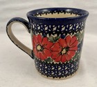 Polish Pottery 10oz  Mug Boles  awiec  Poland Signed   Excellent