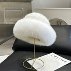 Luxury Women s Winter Warm 100  Mink Fur Knitted Bucket Hat Fox Fur Trim Caps