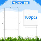 100 Pcs H Stake For Yard Sign 24   X 10   Metal Heavy Duty H Frame Lawn Wire Sta