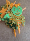 Vintage Halloween Jack O Lantern On Fence Cupcake Toppers Picks 72 Pieces
