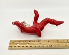 Vintage Elf Pixie Girl Figurine W  Red Clothes Ceramic  Japan  Hanging