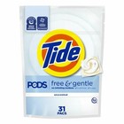 Tide Pods Free And Gentle Liquid Laundry Detergent Pacs  Unscented  31 Count