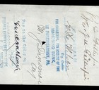 1872 Antique Check Penn Avenue Trust Co Pittsburgh Pa