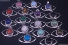 Natural Gemstones Amethyst Eye Shape Healing Reiki Chakra Pendant Beads 20x31mm