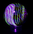 Bryan Trillas Glass Marble filigree Cane uv triple Rainbow 1 0-1 1 Inch