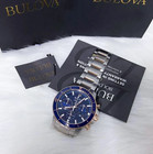 Bulova Series C Blue Dial Marine Star Men New 98b301 Chronograph Watch  45mm 