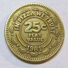 1981 Chuck E  Cheese Pizza Time Theatre Coin Arcade Rare Game Token Solid Brass