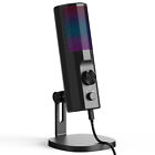 Enc Noise Cancelling Micrphone With Rgb Led Light Condenser Podcast Mic Usb For
