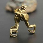 Chinese Collection Asian Brass Wrestling Frog Exquisite Fengshui Statue 
